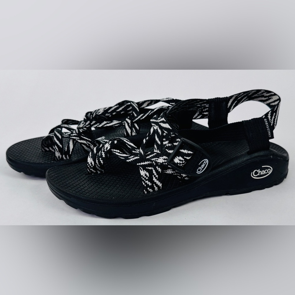 Chaco ZX/2 Classic Sandals Women’s 8 Paddle B+W Black White Toe Loop Hiking - Picture 2 of 7